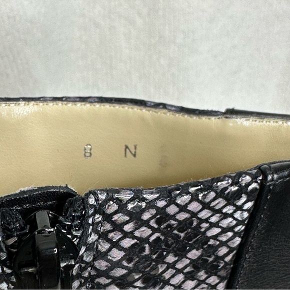 Amalfi Istria Tall Boot Black Chantal Sz 8N Snakeskin Look Zip Side - Picture 11 of 16